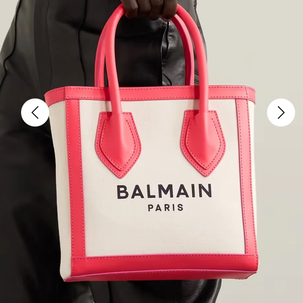 Balmain B-Army 24 Canvas Logo Shopper Crossbody Bag Natural Pink - Picture 6 of 13